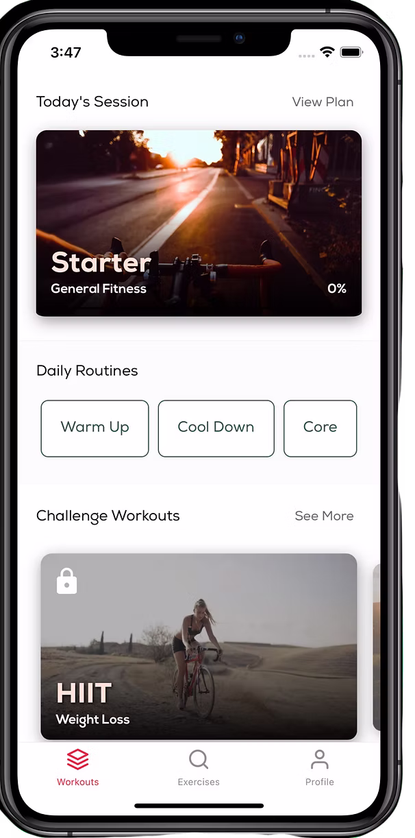 Exercise Bike App Screenshot