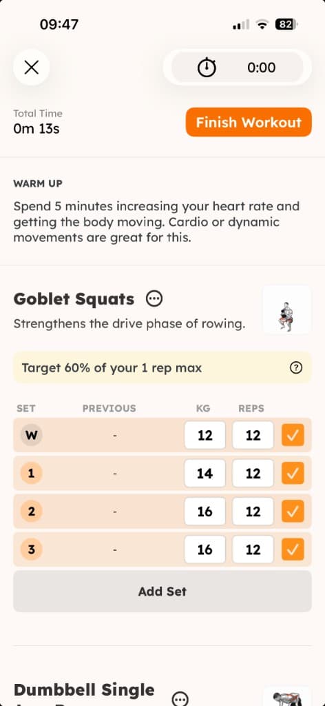 Strength training workout in progress